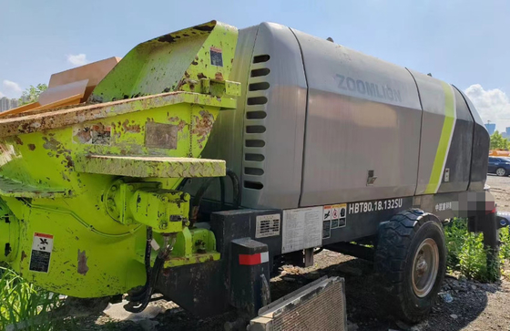 Costruzione Pompa per calcestruzzo stazionaria usata Zoomlion 82m3/H 80.18-132SU